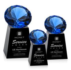 Medium Black/Sapphire Crystal Trophy - Diamond Trophies