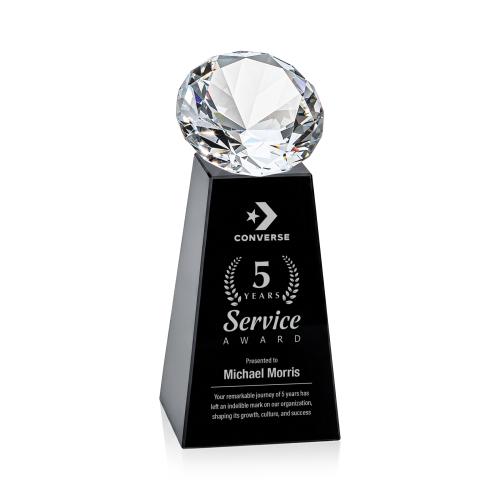 Awards and Plaques - Crystal Trophies - Tall Black/Diamond Crystal Trophy