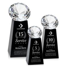 Tall Black/Diamond Crystal Trophy - Diamond Trophies