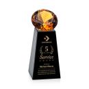 Tall Black/Amber Crystal Trophy