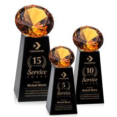 Tall Black/Amber Crystal Trophy - Diamond Trophies