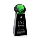 Tall Black/Emerald Crystal Trophy