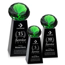 Tall Black/Emerald Crystal Trophy - Diamond Trophies