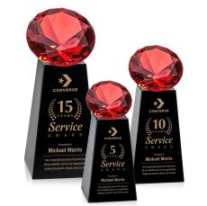 Tall Black/Ruby Crystal Trophy - Diamond Trophies