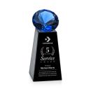 Tall Black/Sapphire Crystal Trophy