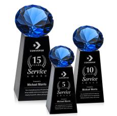 Tall Black/Sapphire Crystal Trophy - Diamond Trophies