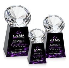 Medium Full Color Black/Diamond Crystal Trophy - Diamond Trophies