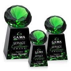 Medium Full Color Black/Emerald Crystal Trophy - Diamond Trophies