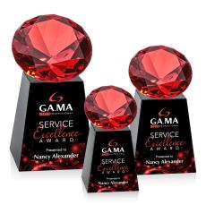 Medium Full Color Black/Ruby Crystal Trophy - Diamond Trophies