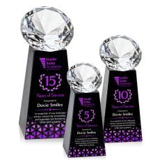 Tall Full Color Black/Diamond Crystal Trophy - Diamond Trophies
