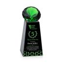 Tall Full Color Black/Emerald Crystal Trophy