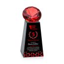 Tall Full Color Black/Ruby Crystal Trophy