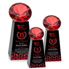 Tall Full Color Black/Ruby Crystal Trophy - Diamond Trophies