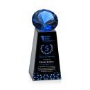 Tall Full Color Black/Sapphire Crystal Trophy