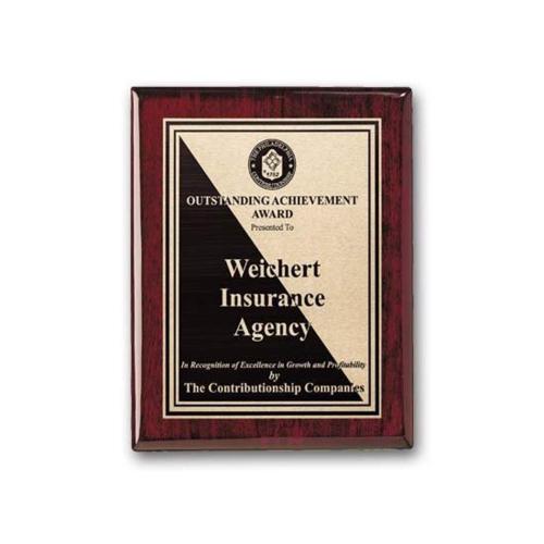 Awards and Plaques - Wall Plaque Awards - Etch/Antiqued Plaque - Rosewood