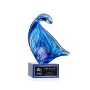 Laguna Unique on Plated Crystal Blue Glass Trophy