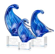Laguna Unique on Gibbons Clear Glass Trophy - Art Glass Trophies