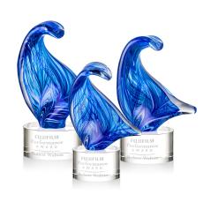 Laguna Unique on Round Clear Glass Trophy - Glass Trophies