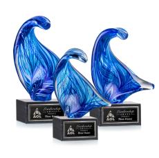 Laguna Unique on Square Marble Glass Trophy - Glass Trophies