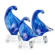 Laguna Unique on Small Crystal Clear Glass Trophy - Art Glass Trophies