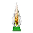 Carterra Tear Drop on Cahill Green Glass Trophy