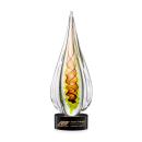 Carterra Tear Drop on Round Black Glass Trophy