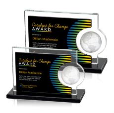 Pacheco Full Color Black Rectangle Crystal Trophy - Crystal Globe Awards