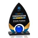 Larsen Full Color Black Tear Drop Crystal Trophy