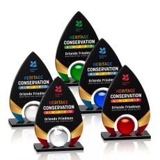 Larsen Full Color Black Tear Drop Crystal Trophy - Crystal Trophies