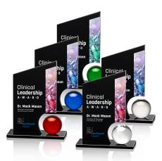 Edwards Full Color Black Peaks Crystal Trophy - Crystal Globe Awards