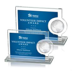 Pacheco Blue Globe Crystal Trophy - Crystal Globe Awards