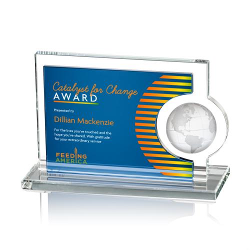 Awards and Plaques - Crystal Trophies - Pacheco Full Color Blue Rectangle Crystal Trophy