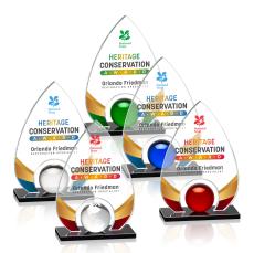 Larsen Full Color Starfire Tear Drop Crystal Trophy - Crystal Trophies