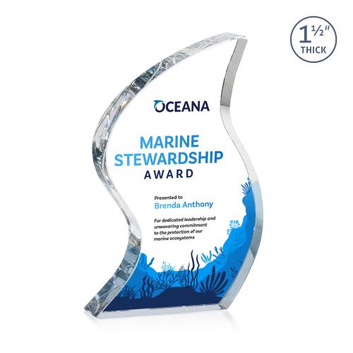 Awards and Plaques - Crystal Trophies - Stern Full Color Unique Crystal Trophy