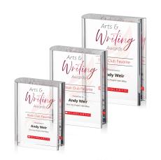Optical Book Full Color Rectangle Crystal Trophy - Custom Trophies