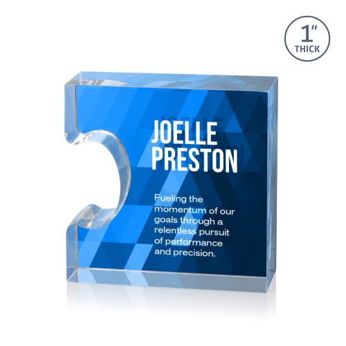 Awards and Plaques - Acrylic Trophies - Gallardo Full Color Dillon Sided Small Unique Acrylic Trophy