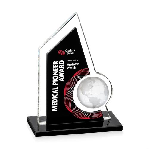 Awards and Plaques - Crystal Trophies - Lopez Full Color Black Peaks Crystal Trophy