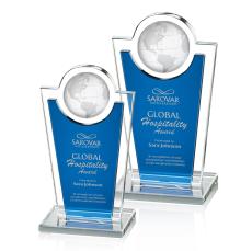 Duarte Blue Globe Crystal Trophy - Custom Trophies