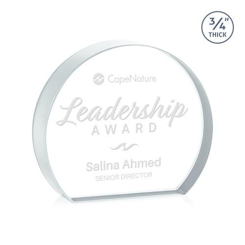 Awards and Plaques - Crystal Trophies - Maren Hemisphere Clear Circle Crystal Trophy