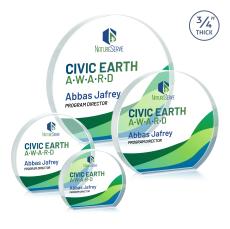 Maren Hemisphere Full Color Clear Circle Crystal Trophy - Crystal Trophies