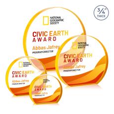 Maren Hemisphere Full Color Gold Circle Crystal Trophy - Crystal Trophies