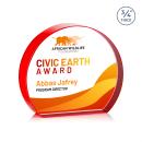 Maren Hemisphere Full Color Red Circle Crystal Trophy