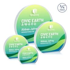 Maren Hemisphere Full Color Dillon Sided Clear Circle Crystal Trophy - Crystal Trophies
