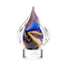Valentina on Round Base Clear Tear Drop Glass Trophy