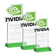 EdgeCraft Rectangle on Mitered - Green (via Air) - Crystal Trophies