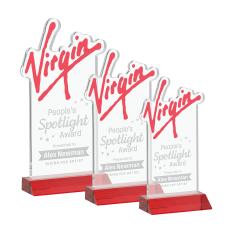 EdgeCraft Rectangle on Mitered - Red (via Air) - Crystal Trophies