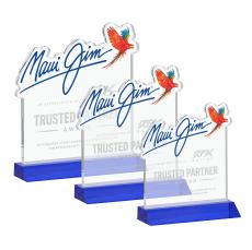EdgeCraft Square on Mitered - Blue (via Air) - Crystal Trophies