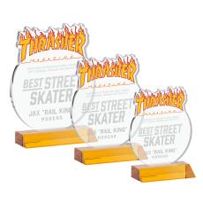 EdgeCraft Round on Mitered - Amber (via Air) - Custom Trophies