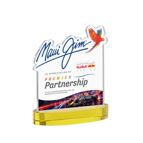 Awards and Plaques - Crystal Trophies - EdgeCraft Square Full Color on Alberton - Gold (via Air)