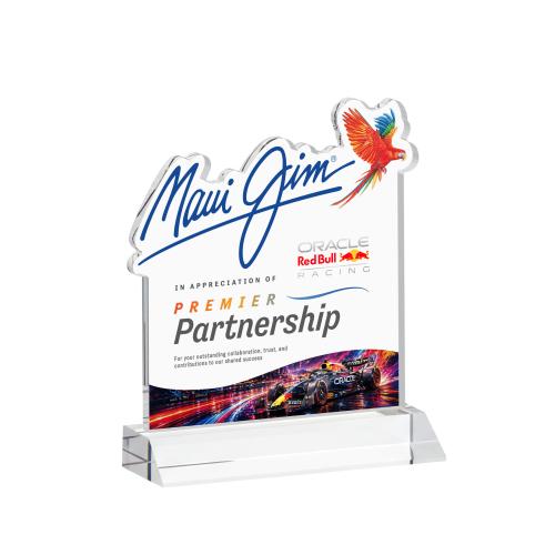 Awards and Plaques - Crystal Trophies - EdgeCraft Square Full Color on Mitered - Clear (via Air)